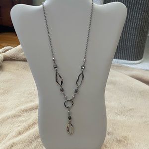 Lia Sophia Silver tone 12” adjustable necklace